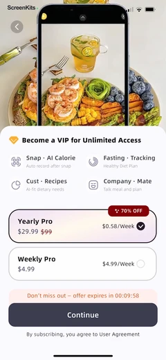 Calorie Tracker-CalorieMate paywalls UI screen 8