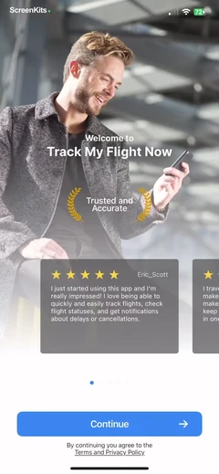 Track My Flight Now onboarding UI screen 4