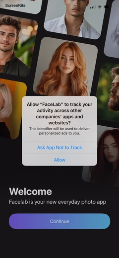 FaceLab- Face Age, Hair Filter onboarding and permissions UI screen 5