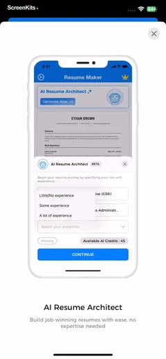 AI Resume Creator- CV Builder mobile app UI screen 12