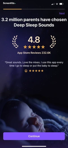 White Noise Deep Sleep Sounds mobile app UI screen 4