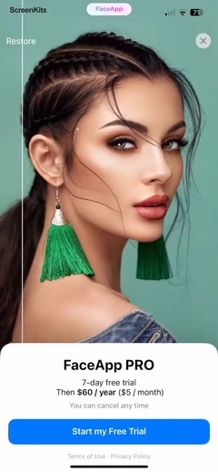 FaceApp- Perfect Face Editor paywalls UI screen 11