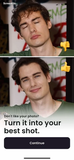 Retake AI Face & Selfie Editor mobile app UI screen 10