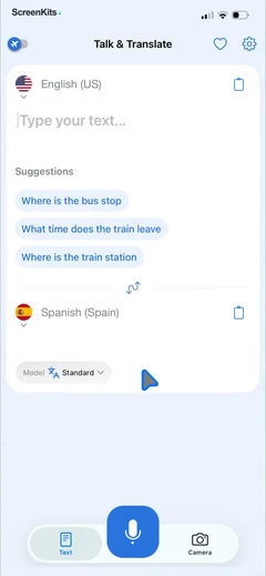 Talk & Translate AI Translator mobile app UI screen 3