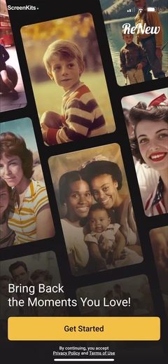 Renew - Restore Old Photos AI mobile app UI screen 3