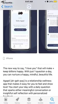 Agape Feel Close When Apart mobile app UI screen 3