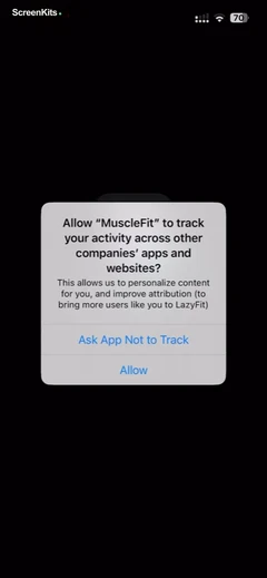 Workout Planner MuscleFit permissions UI screen 3