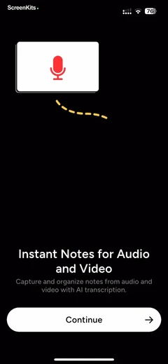 AI Note Taker - NotebookAI mobile app UI screen 8