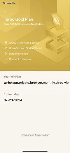 Turbo VPN Private Browser mobile app UI screen 12