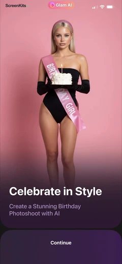 Glam AI- Video & Photo Editor mobile app UI screen 9