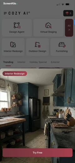 CozyAI - AI Home Design mobile app UI screen 11