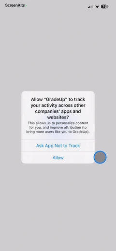 GradeUp- Homework Scanner permissions UI screen 3