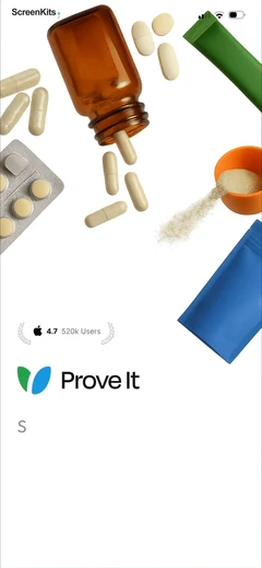 Prove It - Supplement Scanner mobile app UI screen 6