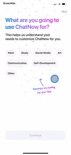 AI Chat Assistant – ChatNow mobile app UI screen 8