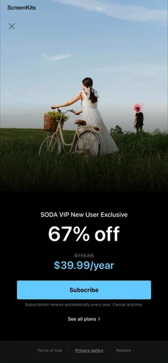 SODA - Natural Beauty Camera mobile app UI screen 10