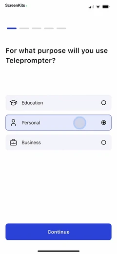 Teleprompter - VILO mobile app UI screen 5
