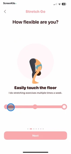 Stretch Go- Stretching Splits mobile app UI screen 10