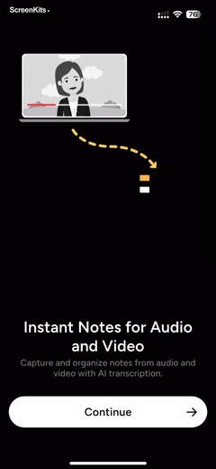 AI Note Taker - NotebookAI mobile app UI screen 6