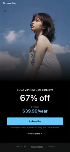 SODA - Natural Beauty Camera paywalls UI screen 11