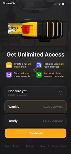 The Tape Measure & 3D Scanner paywalls UI screen 12