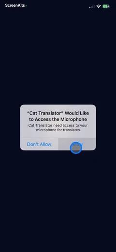 Cat Translator – Human to Pet mobile app UI screen 2