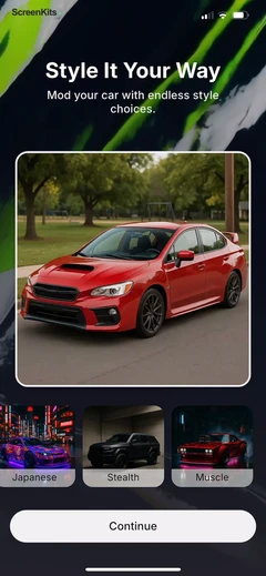 AI Car Designer Modify & Tune mobile app UI screen 9