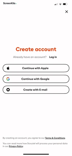 Storytel Audiobooks Library onboarding UI screen 9