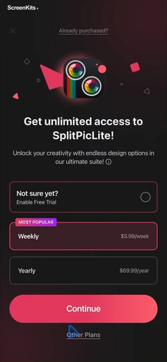 Split Pic Collage Maker Layout paywalls UI screen 6