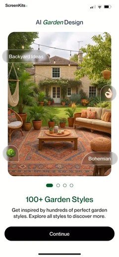AI Garden Design mobile app UI screen 5