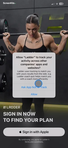 LADDER Strength Training Plans permissions UI screen 5