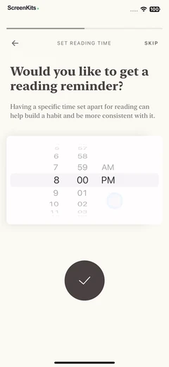 Alfread- grow reading habit mobile app UI screen 9