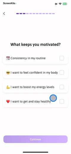 Radiance- Home Fitness Workout mobile app UI screen 9