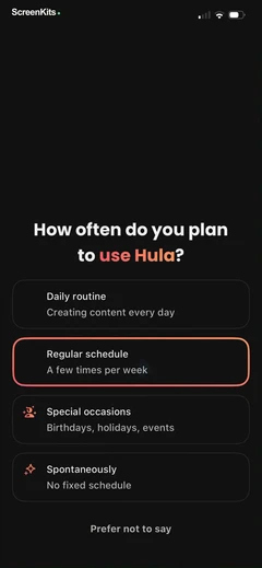 Hula AI mobile app UI screen 11