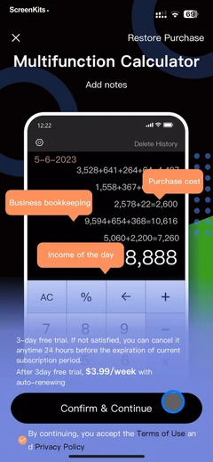 Calculator: Math Solver mobile app UI screen 7