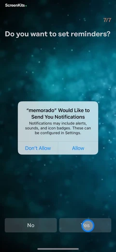 Memorado (GEIST): Brain & Mind permissions UI screen 10
