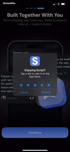 Scenara mobile app UI screen 8