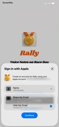rally-voice-notes-on-race-day mobile app UI screen 9
