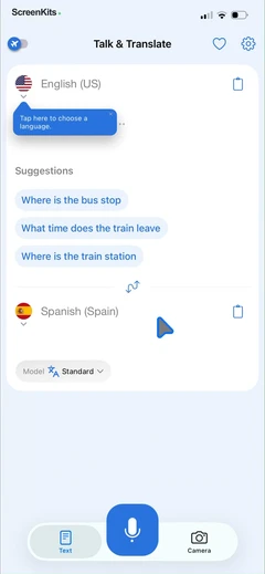 Talk & Translate AI Translator mobile app UI screen 10