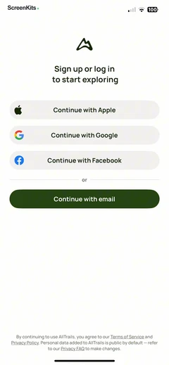 AllTrails- Hike, Bike & Run mobile app UI screen 3