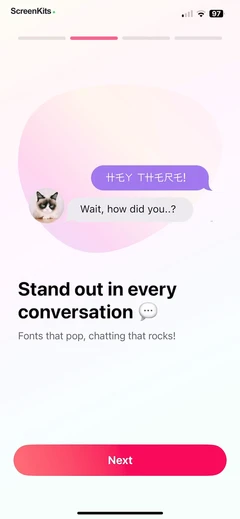 Fonts - AI Stickers mobile app UI screen 9