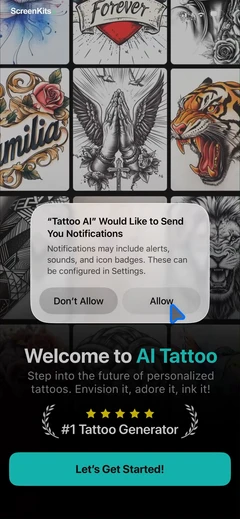 tattoo-ai-design-generator-ink onboarding and permissions UI screen 4