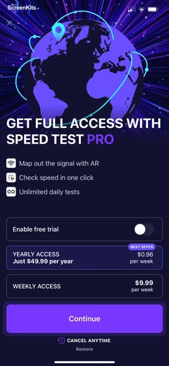 Speed Test & Wifi Analyzer + paywalls UI screen 5