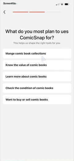 comicsnap-identify-comic-book mobile app UI screen 6