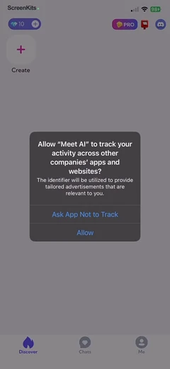 MeetAI Chat with AI Friend permissions UI screen 4