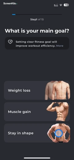 Workout Planner MuscleFit mobile app UI screen 5