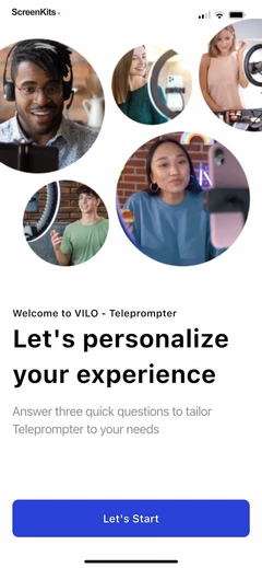 Teleprompter - VILO onboarding UI screen 3
