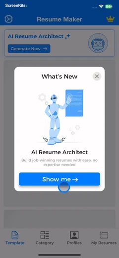 AI Resume Creator- CV Builder mobile app UI screen 3