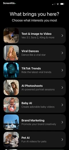 AI Video Generator - AI Studio mobile app UI screen 11