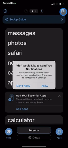 Dumb Phone (dp) mobile app UI screen 7