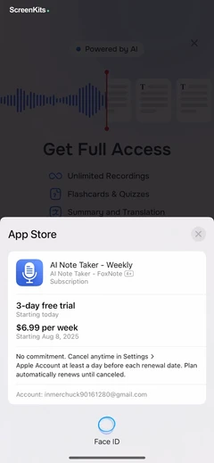 FoxNote mobile app UI screen 8